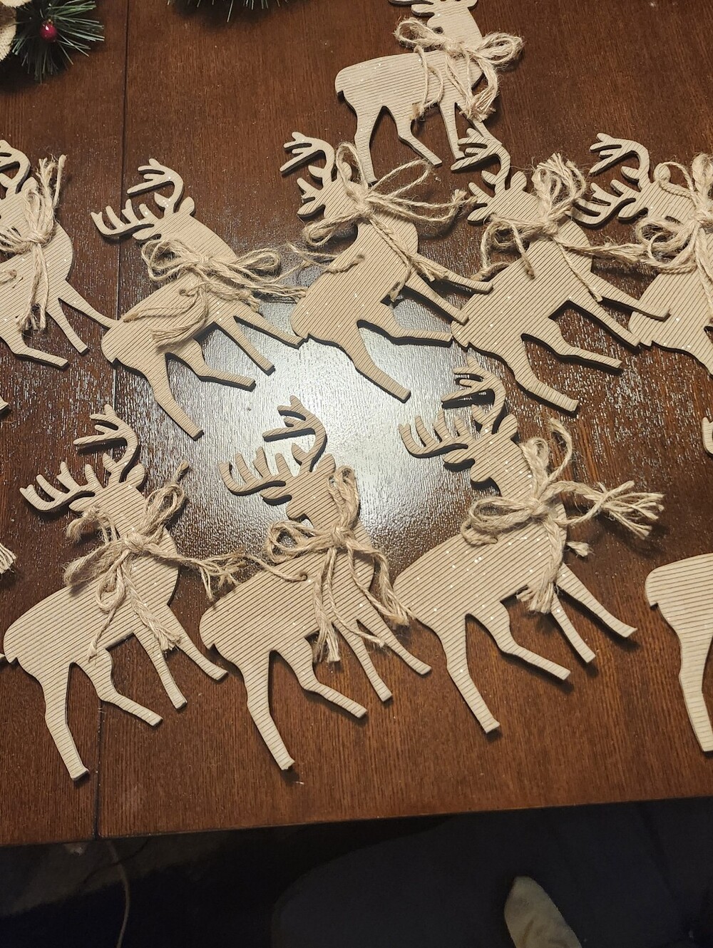 Natural Kraft Reindeer Gift Tags - Set of Holiday Ornaments